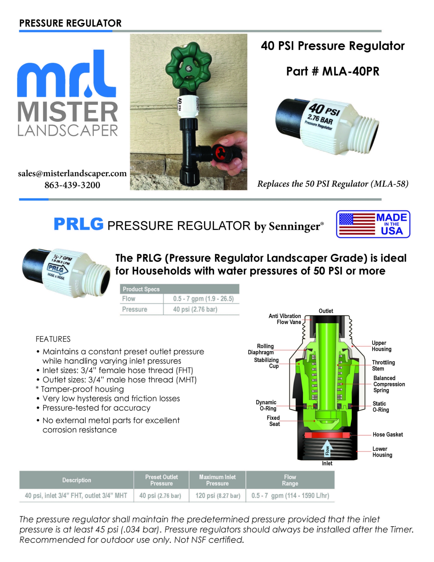 Picture of 40PSI Regulator (QTY1)